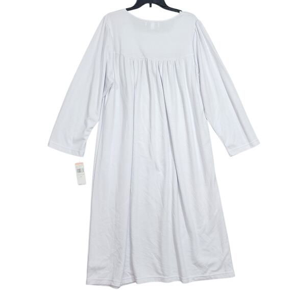 Miss Elaine Embroidered Nightgown Lavender Size 2X Soft Cuddleknit Fabric - Picture 2 of 13